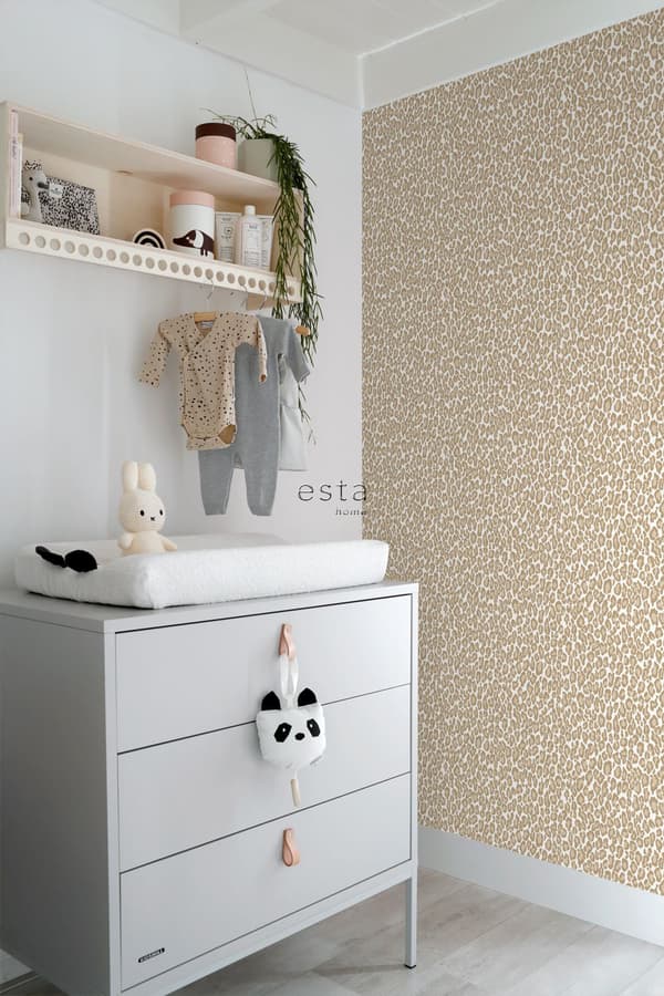 ESTAhome tapet leopardskind hjortefarvet 0,53 x 10,05 m