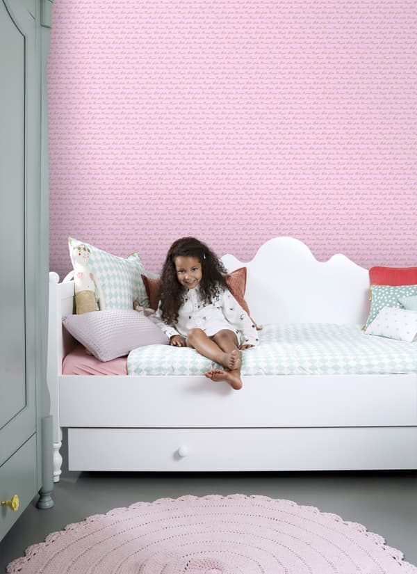 ESTAhome tapet prinsesseord babyrosa 53 cm x 10,05 m