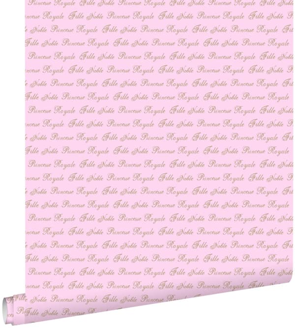ESTAhome tapet prinsess-ord babyrosa 53 cm x 10,05 m