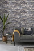 Miniatyrbillede 6 af 8: ESTAhome tapet murstenmur blåt og brunt 53 cm x 10,05 m