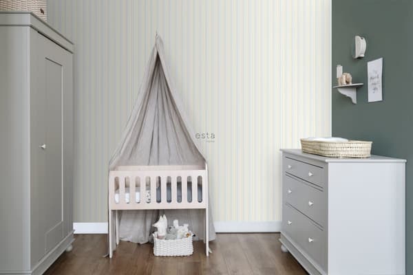 ESTAhome tapet ränder ljusblått 53 cm x 10,05 m