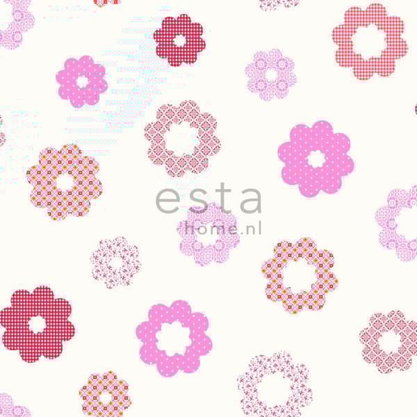 ESTAhome tapet spets rosa 53 cm x 10,05 m