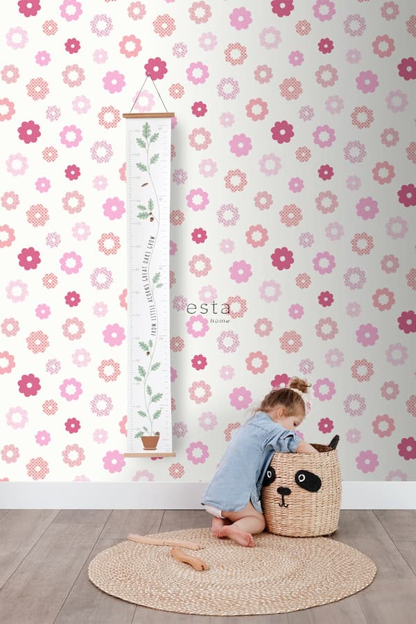 ESTAhome tapet spets rosa 53 cm x 10,05 m