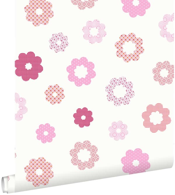 ESTAhome tapet spets rosa 53 cm x 10,05 m