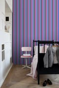 Miniatyrbillede 3 af 6: ESTAhome tapet striber blåt og lilla 53 cm x 10,05 m