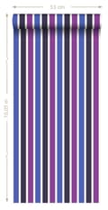 Miniatyrbillede 6 af 6: ESTAhome tapet striber blåt og lilla 53 cm x 10,05 m