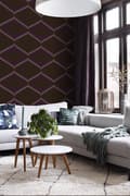 Miniatyrbillede 3 af 7: ESTAhome tapet retro-ornament brunt og lilla 53 cm x 10,05 m