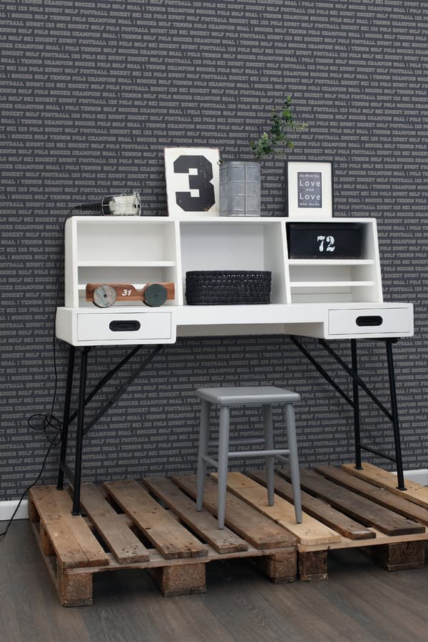 ESTAhome tapet alla sporter gråblått 53 cm x 10,05 m