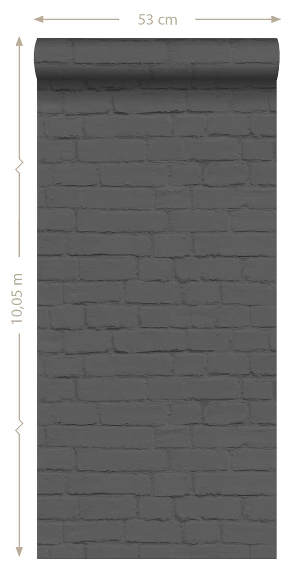 ESTAhome tapet murstensvæg sort 53 cm x 10,05 m