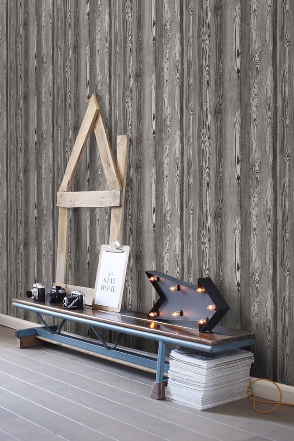 ESTAhome tapet trämotiv mörkbrunt 53 cm x 10,05 m