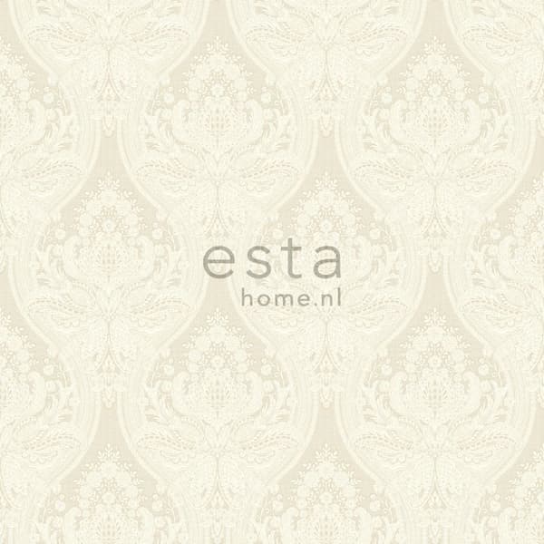 ESTAhome tapet barockmönster krämfärgat 53 cm x 10,05 m