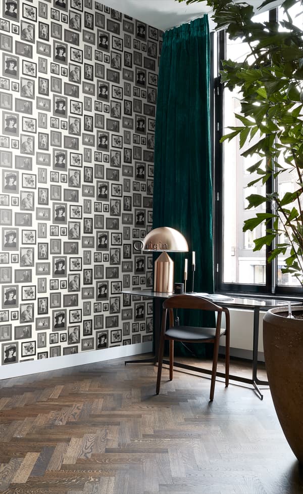 Origin Wallcoverings tapet målningar svart och vitt 53 cm x 10,05 m