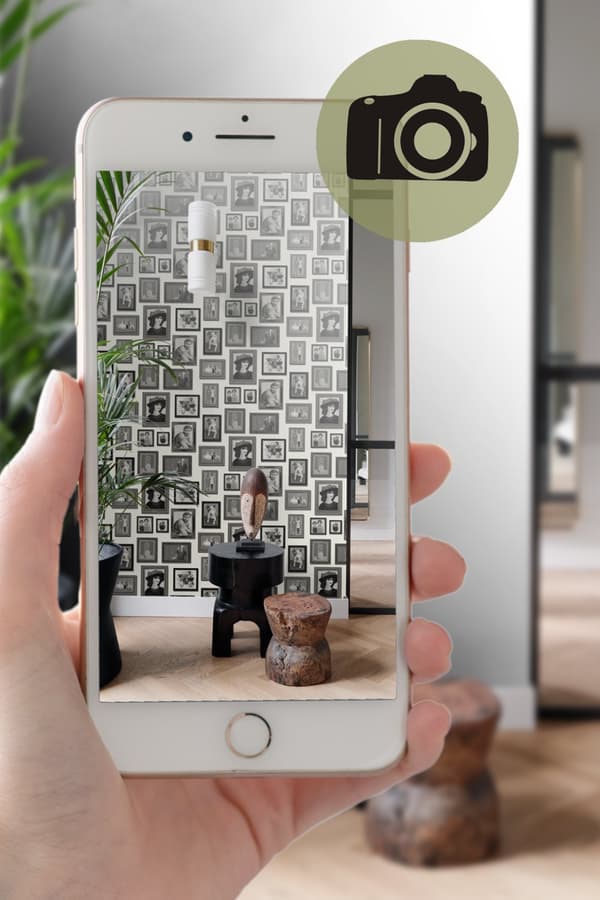 Origin Wallcoverings tapet målningar svart och vitt 53 cm x 10,05 m
