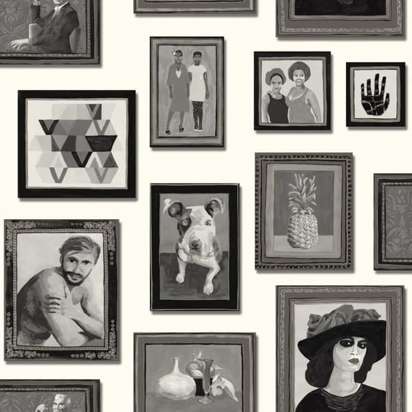 Origin Wallcoverings tapet målningar svart och vitt 53 cm x 10,05 m