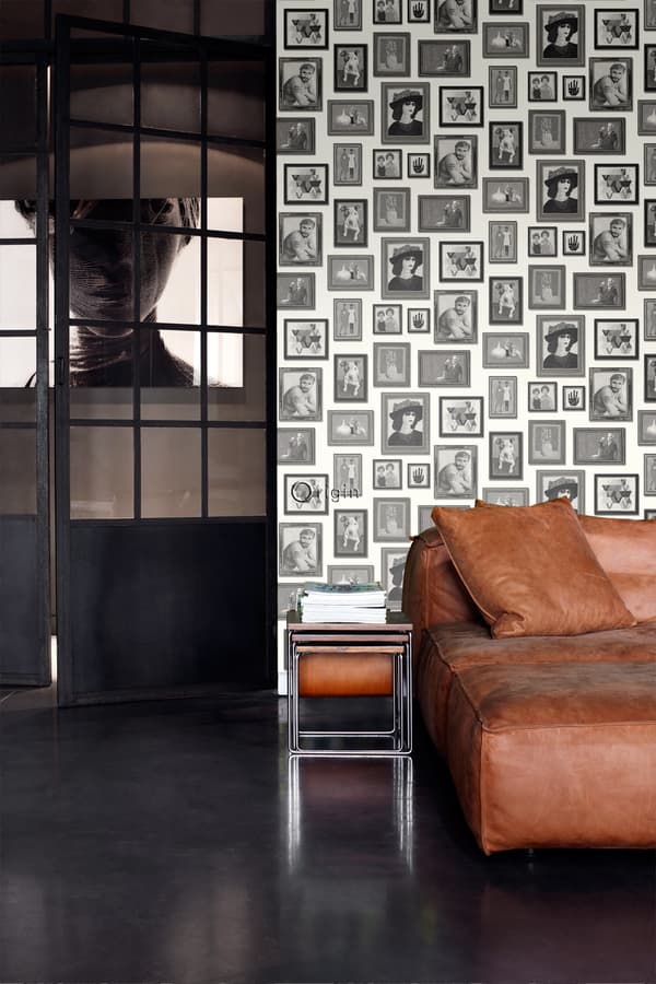 Origin Wallcoverings tapet målningar svart och vitt 53 cm x 10,05 m