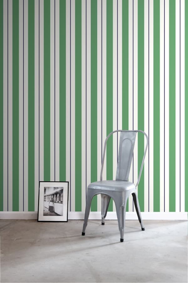 ESTAhome tapet ränder grönt och marinblått 53 cm x 10,05 m