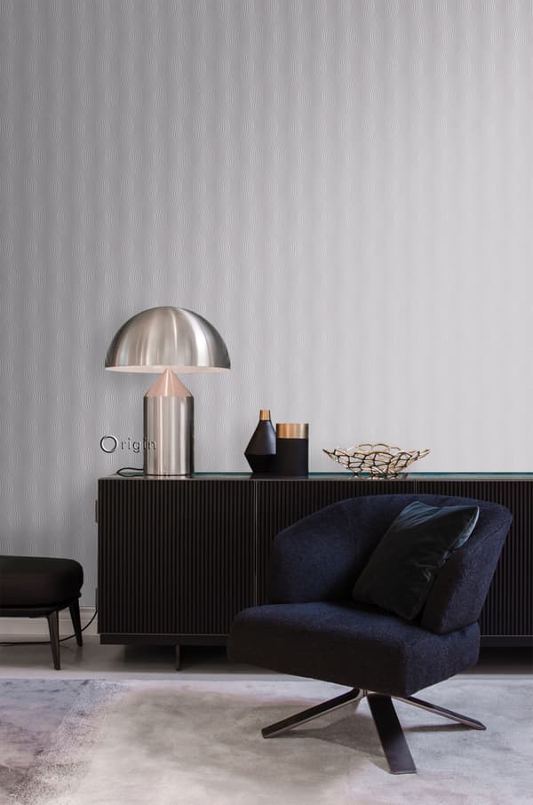 Origin Wallcoverings tapet grafiskt mönster glänsande ljust grålila 53 cm x 10,05 m