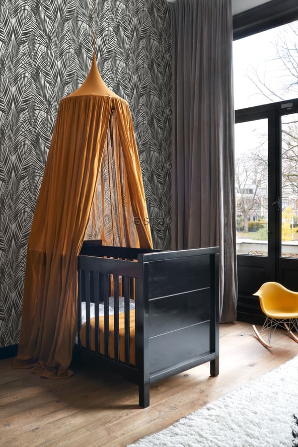 ESTAhome tapet palmblad svart och vitt - 139008 - 0,53 x 10,05 m