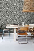 Miniatyrbild 8 av 8: ESTAhome tapet palmblad svart och vitt - 139008 - 0,53 x 10,05 m