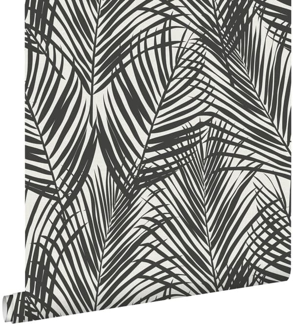 ESTAhome tapet palmblad svart och vitt - 139008 - 0,53 x 10,05 m