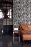 Miniatyrbild 2 av 5: Origin Wallcoverings tapet ränder svart och vitt 53 cm x 10,05 m
