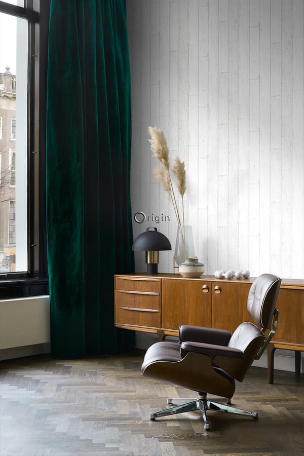 Origin Wallcoverings tapet slitna plankor av träskräp benvitt 53 cm x 10,05 m