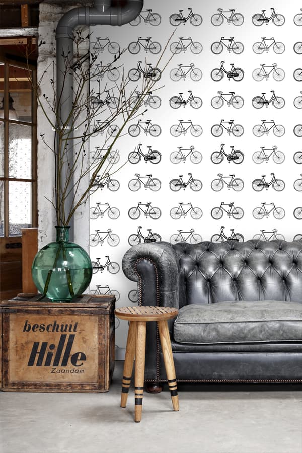 ESTAhome tapet cyklar vitt och svart 53 cm x 10,05 m