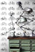 Miniatyrbild 7 av 8: ESTAhome tapet cyklar vitt och svart 53 cm x 10,05 m