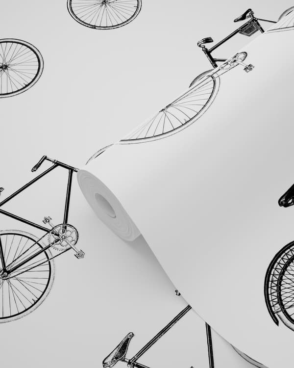 ESTAhome tapet cyklar vitt och svart 53 cm x 10,05 m