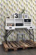 Miniatyrbillede 4 af 8: ESTAhome tapet grafiske trekanter okkergult og gråt 53 cm x 10,05 m
