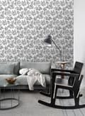 Miniatyrbild 6 av 8: ESTAhome tapet toile de Jouy svart 53 cm x 10,05 m