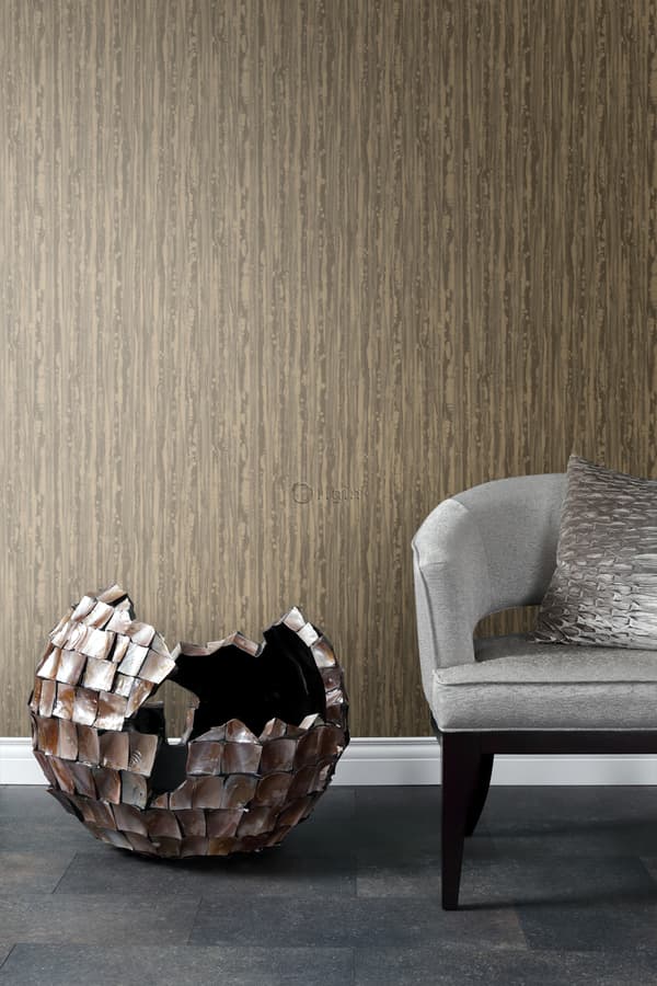Origin Wallcoverings tapet striber skinnende kobberbrunt 53 cm x 10,05 m