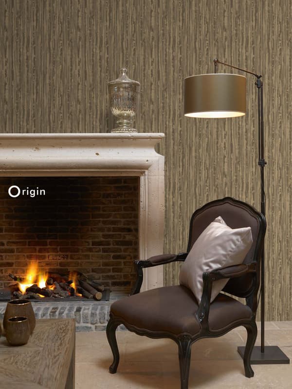 Origin Wallcoverings tapet striber skinnende kobberbrunt 53 cm x 10,05 m