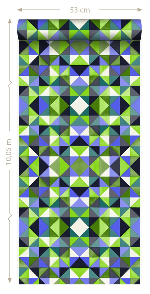 Origin Wallcoverings tapet kubism grönt 53 cm x 10,05 m