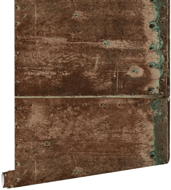 ESTAhome tapet metallplåtar rostbrunt 53 cm x 10,05 m