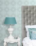 Miniatyrbillede 3 af 6: Origin Wallcoverings tapet grafisk form havgrønt 53 cm x 10,05 m