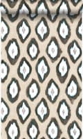 Miniatyrbillede 1 af 5: Origin Wallcoverings tapet Ikat beige og turkis 53 cm x 10,05 m