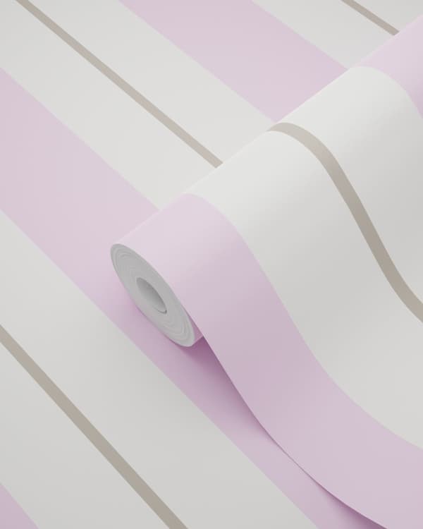 ESTAhome tapet ränder rosa och brunt 53 cm x 10,05 m