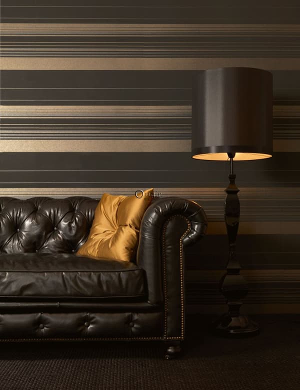 Origin Wallcoverings tapet ränder svart och glänsande brons 53 cm x 10,05 m