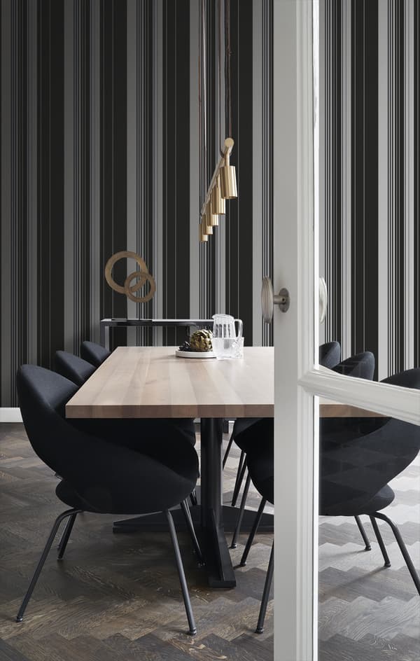 Origin Wallcoverings tapet ränder svart och glänsande brons 53 cm x 10,05 m