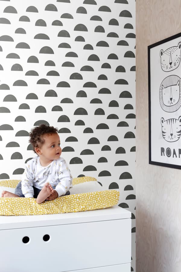 ESTAhome tapet grafiskt motiv svart och vitt 0,53 x 10,05 m