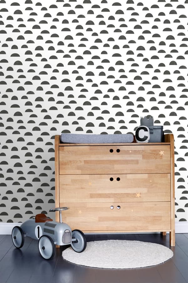 ESTAhome tapet grafiskt motiv svart och vitt 0,53 x 10,05 m