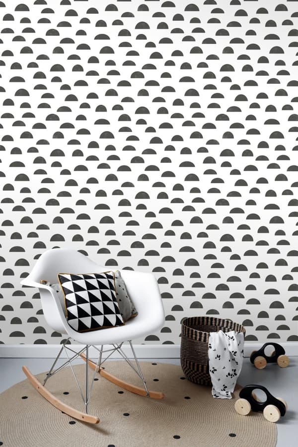 ESTAhome tapet grafiskt motiv svart och vitt 0,53 x 10,05 m