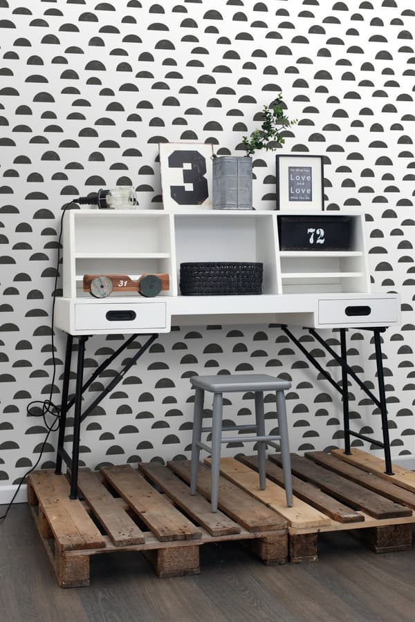 ESTAhome tapet grafiskt motiv svart och vitt 0,53 x 10,05 m