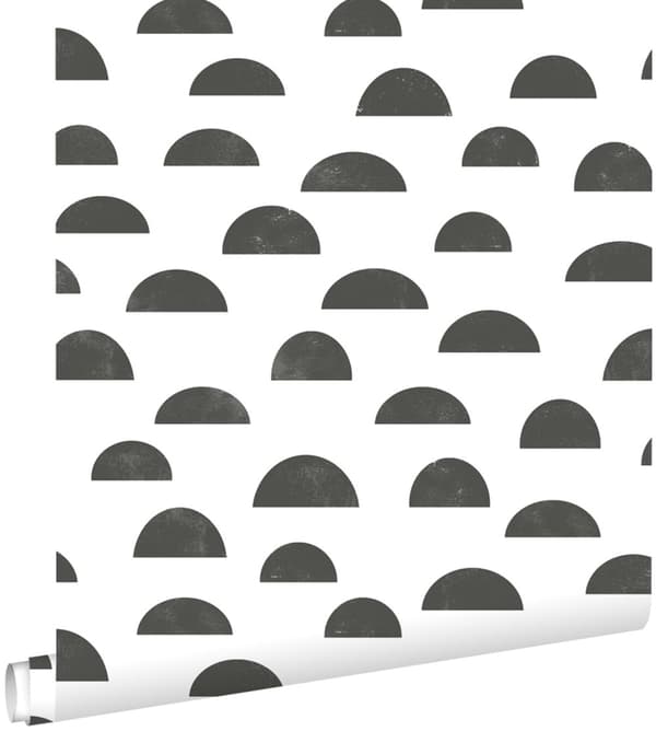 ESTAhome tapet grafiskt motiv svart och vitt 0,53 x 10,05 m