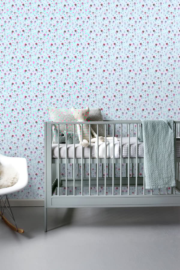 ESTAhome tapet blommor turkost 53 cm x 10,05 m