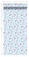 Miniatyrbild 8 av 8: ESTAhome tapet blommor turkost 53 cm x 10,05 m