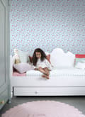 Miniatyrbild 2 av 8: ESTAhome tapet blommor turkost 53 cm x 10,05 m
