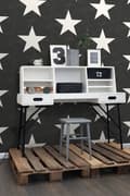 Miniatyrbild 5 av 8: ESTAhome tapet stjärnor svart och vitt 53 cm x 10,05 m