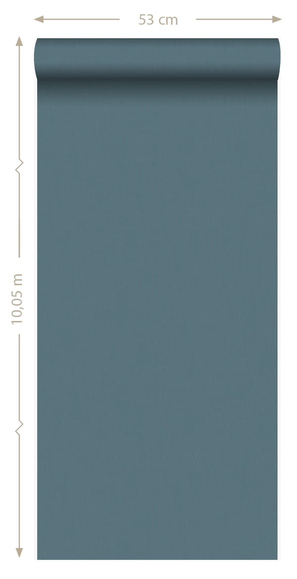 Origin Wallcoverings tapet enfärgad turkost 53 cm x 10,05 m